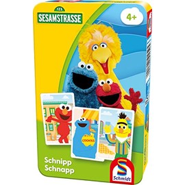 Schmidt Spiele 51452 Sesame Street Snap Travel Game Bring Me with Game in a Metal Tin Normal