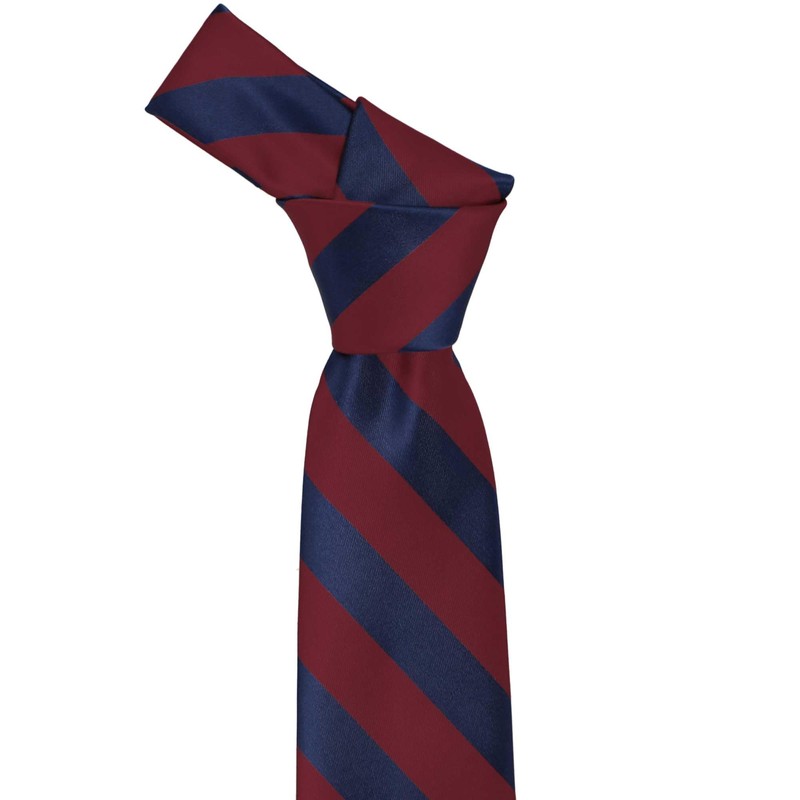 tiemart Striped Tie (Maroon and Navy)