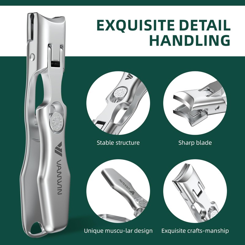 German Nail Clippers for Men Thick Nails, VANWIN Toenail Clippers