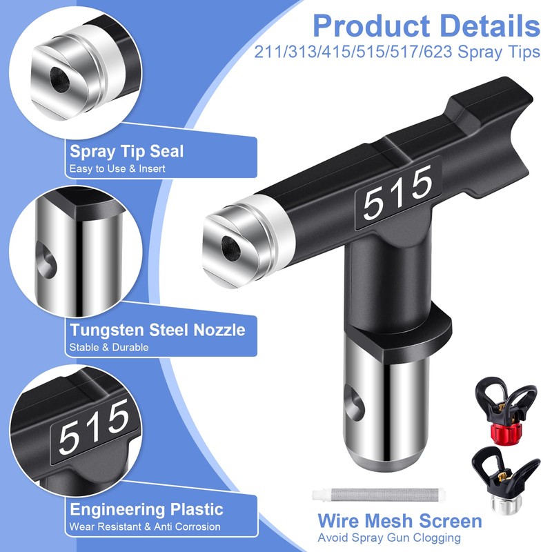 Gyfent 22Pcs Airless Paint Sprayer Gun Kit, 3600PSI Airless Spray