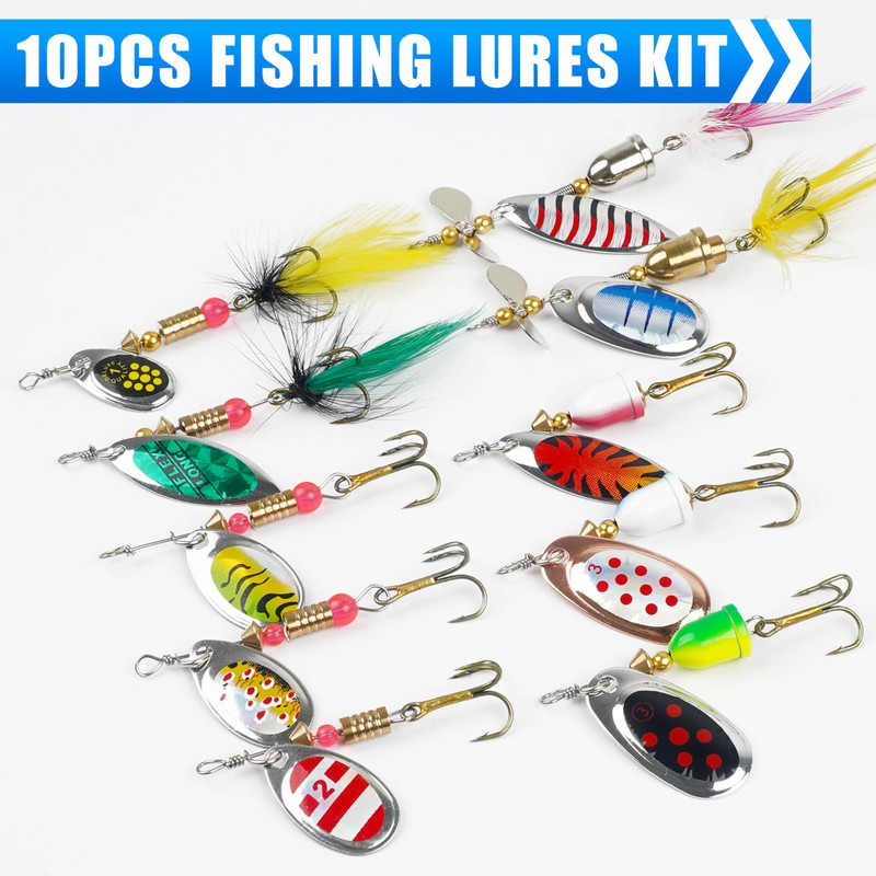 Fishing Lures Spinnerbait Kit, Rooster Tail Fishing Lures Inline Spinner
