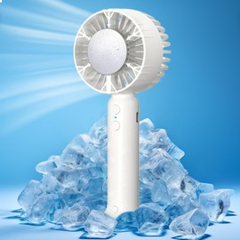 WHOLEV Handheld Cooling Fan, Portable Mini Fan with Cold Compress Function, USB Rechargeable Battery, 3 Speeds Adjustable Rechargeable for Eyelash Makeup Travel Beach Indoor Outdoor