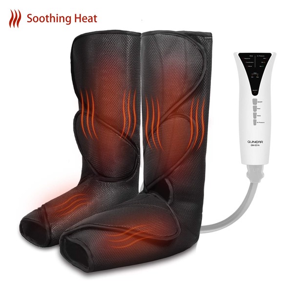QUINEAR Leg Massager with Heat Air Compression Massage for Foot & Calf Helpful for Circulation and Muscles Relaxation(FSA or HSA Approved)