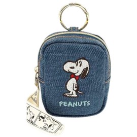 Marimo Craft SPCQ-472 Snoopy Bowtie Series Carabiner Tsuki Mini Pouch, Navy, Snoopy Approx. W 2.6 x H 3.3 x D 1.2 inches (65 x 85 x 30 mm)