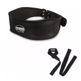 Techno Cinturón Para Pesas + Straps / Cintas Para Pesas Pack