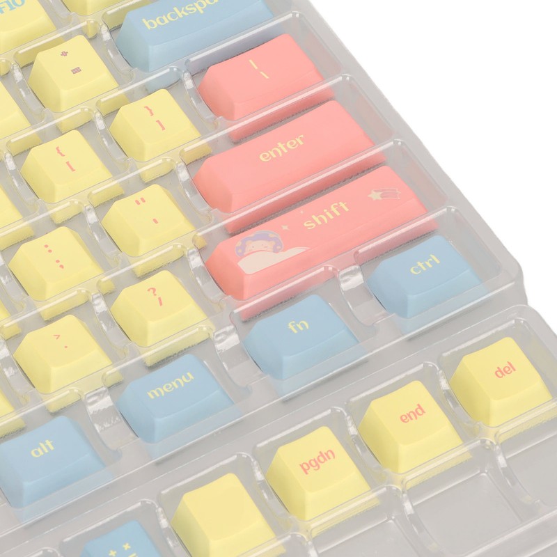 Mechanical Keyboard Keycaps 124 Keys PBT Dye Sublimation Vivid Colors