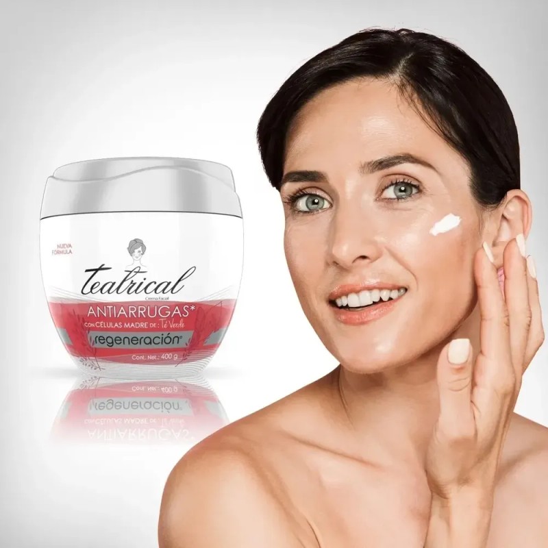 Crema Facial Teatrical Células Madre Anti Arrugas 400 Gr