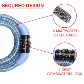 Master Lock Lucchetto Bici ,Combinazione, 1,2 M Cavo, Esterno, Cplore Casuale, 8143Eurdprocol - Ideale per Proteggere Bicicletta, Skateboard, Passeggino, Falciatore, Attrezzature Sportive, Azzuro/Verde