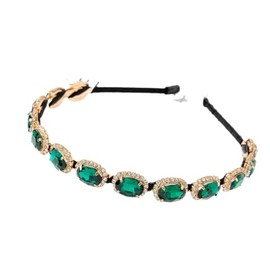 Crystal Rhinestone Headbands Sparkle Silver Diamond Headband Vintage Princess Party Headpiece for Birthday Wedding Bridal Tiara Daily Wear (crystalGreenA4)