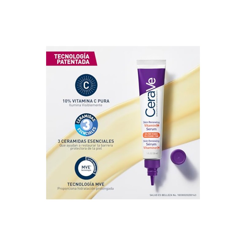 CeraVe Skin Renewing Vitamina C Sérum Facial, Todo Tipo de