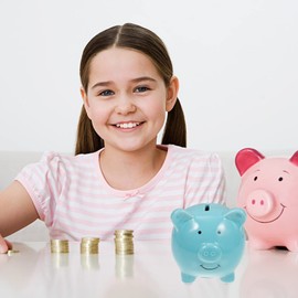 Ceramic Piggy Bank: Cute Pig Money Bank Coin Bank for Girls Boys Decorative Coin Bank Money Bank Money Saver Kids for Birthday Christmas Nursery Home Decor
