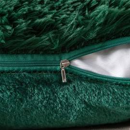 MIULEE Pack of 2 Faux Fur Cushion Covers Fluffy Soft Decorative Square Pillowcase Plush Case Faux Fur Throw Pillow Cover For Livingroom Sofa Bedroom 20x20 Inch 50x50cm 20"x20" Dark Green