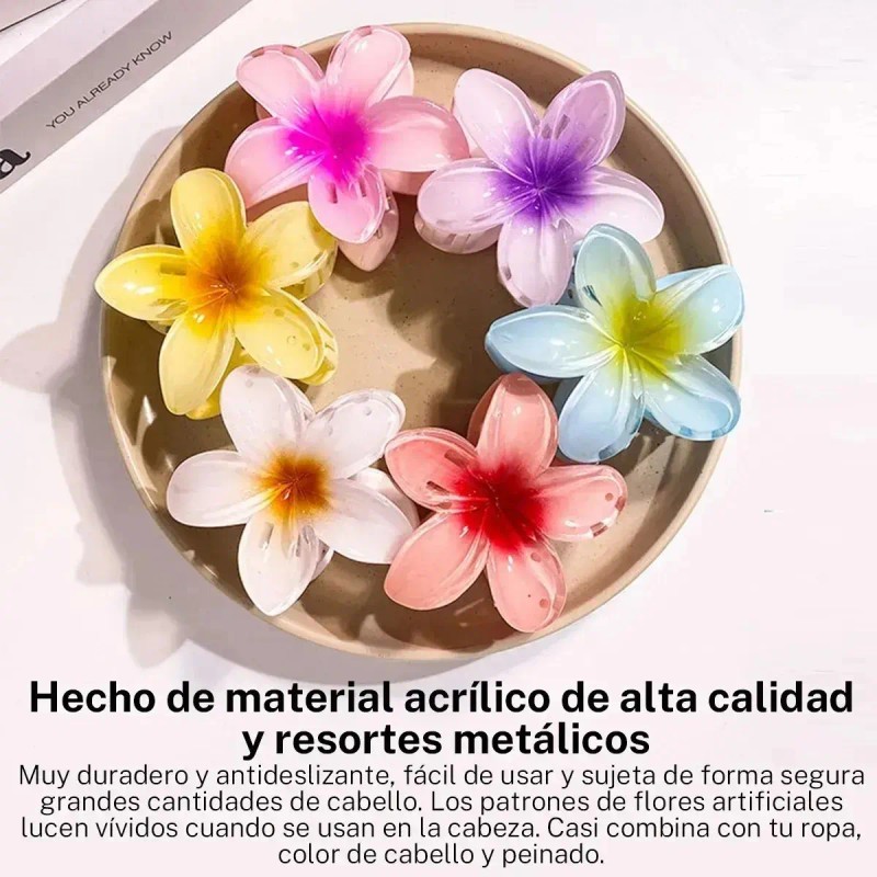 18pz Pinzas Para Pelo Con Forma De Flor De Plumeria