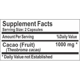 Cacao 1000mg ~ 100 Capsules - No Additives ~ Naturetition Supplements