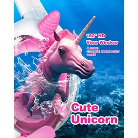 Kkdi Kids Snorkel Mask, Full Face Snorkel Mask for Kid 4-16, Foldable Snorkeling Gear for Kids Snorkeling Set for Swimming Pool Toys, Dry Top, Anti-Leak/Anti-Fog /180° HD View/Portable Bag