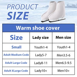 Thermal Skate Boot Covers- Insulated Neoprene Warm Skate Boot Covers for Ice Skating and Figure Skates,Skating Cover For Kids Youth Adults (White, M)