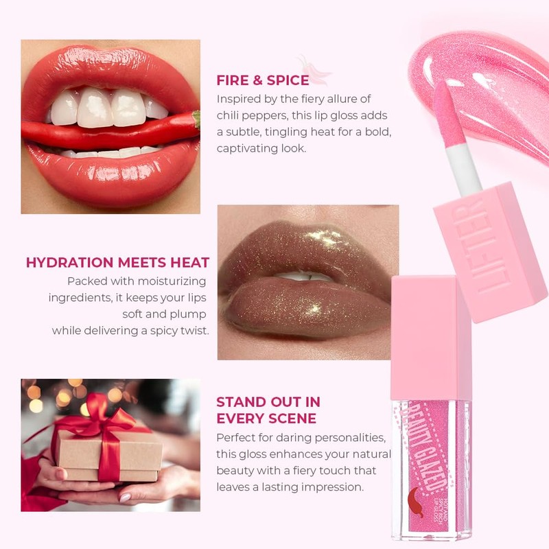 Spicy Rich Lip Gloss, Moisturising & Nourishing Liquid Lipstick (Colour,