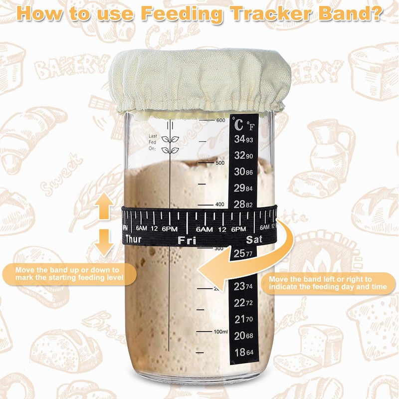 Viceda Sourdough Starter Kit, Sourdough Starter Container with Spatula, Baker