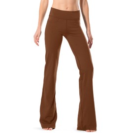 Safort 28" 30" 32" 34" Inseam Regular Tall Bootcut Yoga Pants, 4 Pockets, UPF50+, Brown, XL
