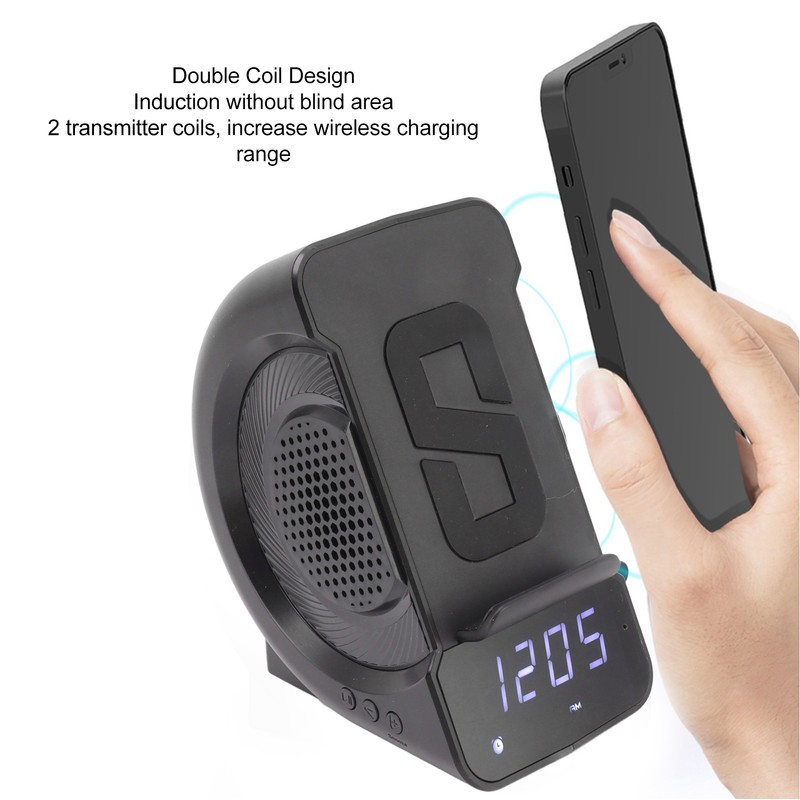 3 in 1 Bluetooth Speaker PC ABS Alarm Clock with