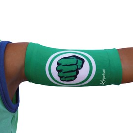 Linphelle Coverpicc Kids Microfibre Catheter Bracelet Breathable Fabric Design for Kids Ideal for PICC and Glucometers The Hulk Pattern