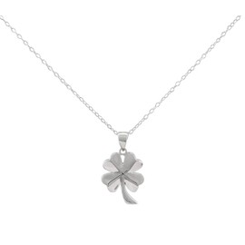 Serebra Jewelry clover lucky charm pendant necklace made of 925 sterling silver shiny