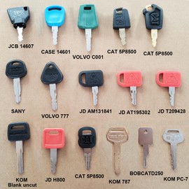 Paifeancodill 16 Pcs Keys Construction Ignition/Heavy Equipment Key Set Fit Volvo Caterpillar Komatsu John Deere JCB Case Excavator Key Heavy Equipment Master Key Set Heavy Construction Equipment Keys