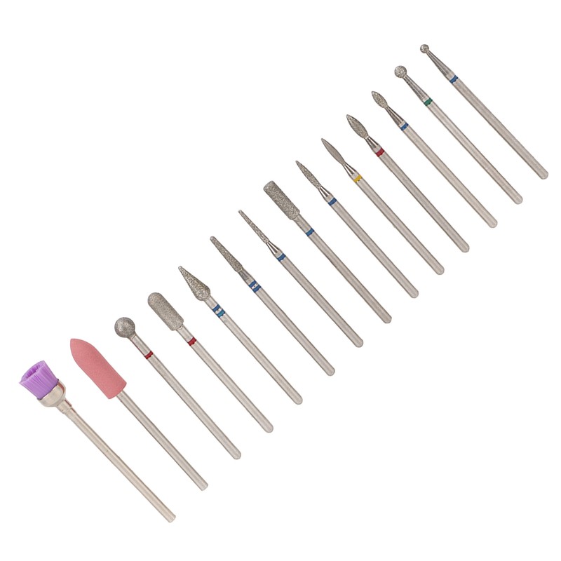 20 Holes 14pcs Nail Grinding Head Holder Manicure Pedicure Bits