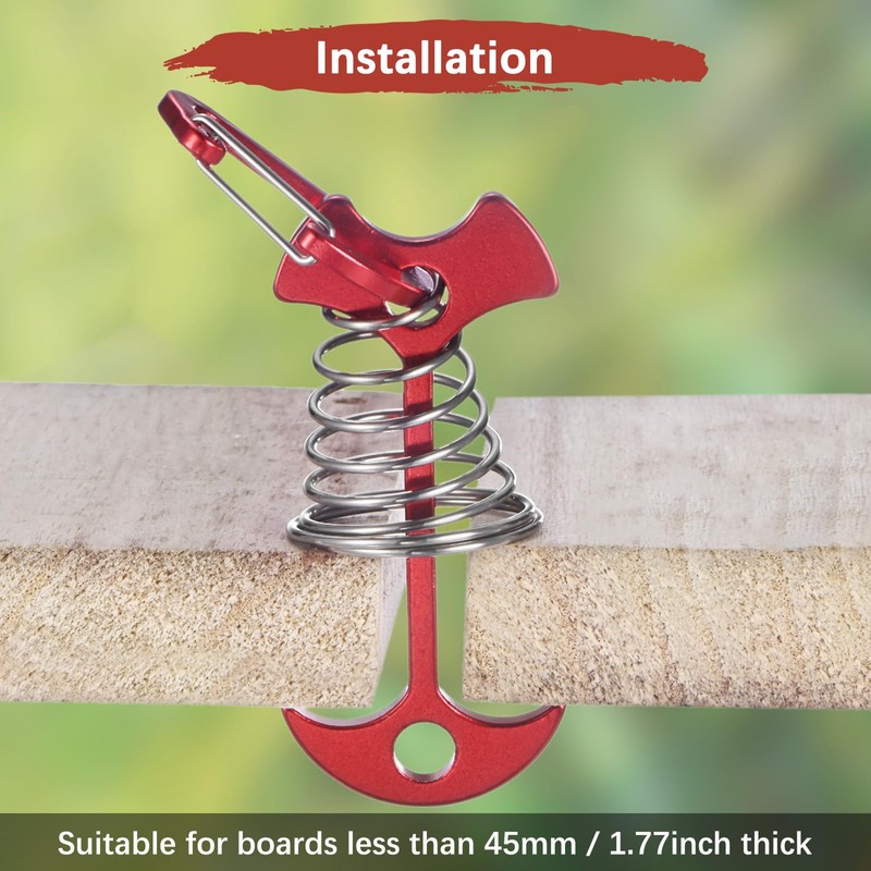TIXIPEM Fishbone Deck Anchor Pegs with Buckles [10PCS] - Aluminium