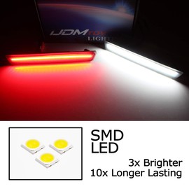 iJDMTOY Smoked Lens White/Red Full LED Side Marker Light Kit Compatible with 2015-22 Dodge Challenger, Powered by Total 180-SMD LED, Replace OEM Sidemarker Lamps