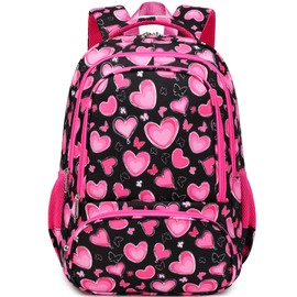 abshoo Lightweight Heart Kids Backpack For School Girls Elementary Kindergarten Bookbag School Bags Pink (Heart)