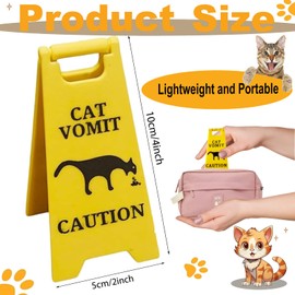 Cat Vomit Sign,Caution Cat Vomit,Cat Dog Vomit Warning Sign, Cat Vomit Caution Sign, Cat Sign, Funny Cat Gifts for Cat Dog Lovers,Cat Deco for Pet Owners (Cat)
