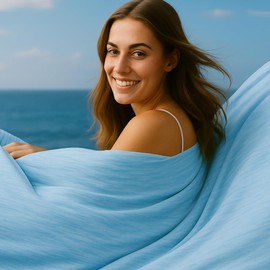 DOWNCOOL Cooling Blanket Twin Size, Blue Summer Blanket for Hot Sleeper and Night Sweats, Lightweight Soft Q-Max>0.4 Arc-Chill Cool Blanket