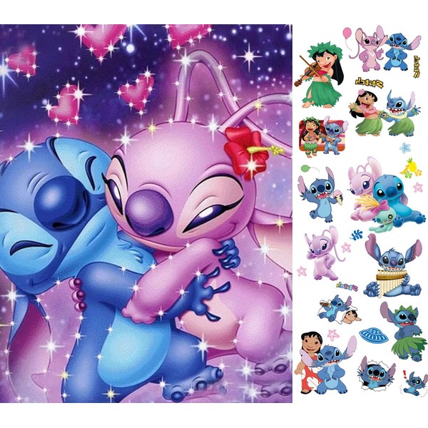 FCXQG Diamond Painting Stitch Kit Diamond Painting Set 5D Diamond Painting Full Kit Diamond Painting Children Designs with Beads for Sticking (30 x 40 cm) with 1 Tattoo Stickers