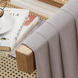 Brownish Gray Linen Curtains 84 Inches Long Back Tab Hook Belt Primitive Burlap Farmhouse Drape Semi Sheer Cotton Look Light Filtering Privacy Neutral Window Curtains for Living Room 52x84 1 Panel