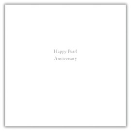 Woodmansterne 30th Anniversary Card - Happy Pearl Anniversary Card for a Special Couple 30 Years with Silver Floral Lilly Design and Foil Embellished Details