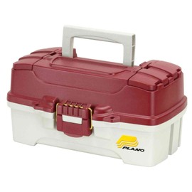 1 Tray Tackle Box w/Dual Top Access Red Met/Off White