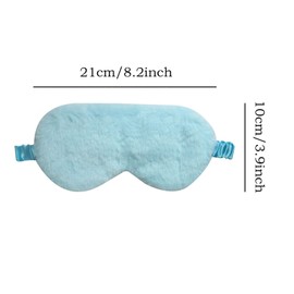 Blue Plush Eye Mask,Fluffy Soft Sleeping Blindfold,With elastic band Night Cute Eye Cover,for Women Girls Kids