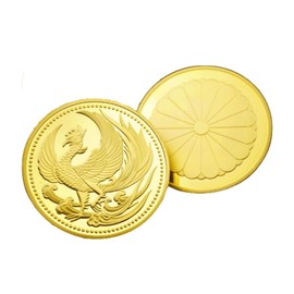 TOUFEIYUAN Gold Coins, Gold Coins, Phoenix 2 Piece Set, Chrysanthemum Crest, Case Included, Chrysanthemum Flower Crest, Gold Plated, Gold Medal Replica (Gold 2 Pieces)