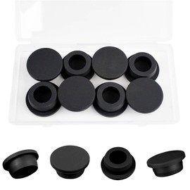 12 Pack 3/4 Inch 20mm Rubber Plugs for Round Holes, T Type Silicone Hole Plugs for Furniture Legs & Bathtub Jet Covers, Waterproof Insert End Caps for 19-20mm Pipe Tubing, Push-in Design