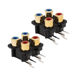 OTOTEC Pack of 2 14 x 14 mm Pitch Mounting 4 Sockets PCB Mounting Gold-Plated RCA Sockets Compatible with Audiolab 8000 Phono RCA Sockets