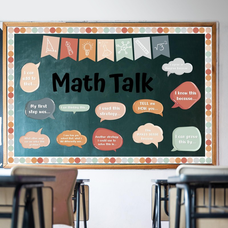 Mooliwe 43 Pcs Math Talk Bulletin Board Set for Math
