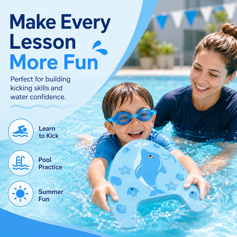 EVA Swim Kickboard for Beginner Pool Practice – 2-in-1 Foam