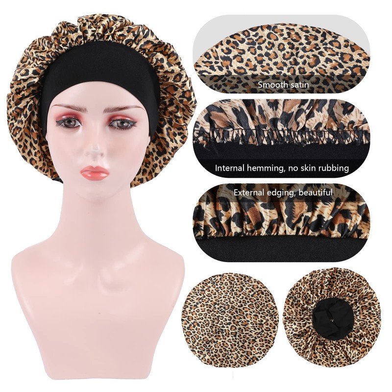 2 Pieces Silk Hat Women Satin Hair Night Soft Satin