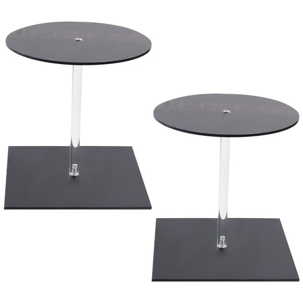 DELORIGIN 2Pcs Acrylic Hat Display Stand 5.9" Helmet Holder Black