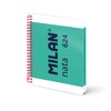 MILAN® Notizbuch A5, Spiralbindung, Hardcover, kariert, 80 Blatt, 95 g/m²,