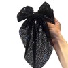 Bdfgh Sparking Black Hair Bow Tie, Hair Clip with Glitter,