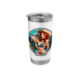 Nice Catch, Bikini Woman Fishing Stainless Steel Insulated Tumbler