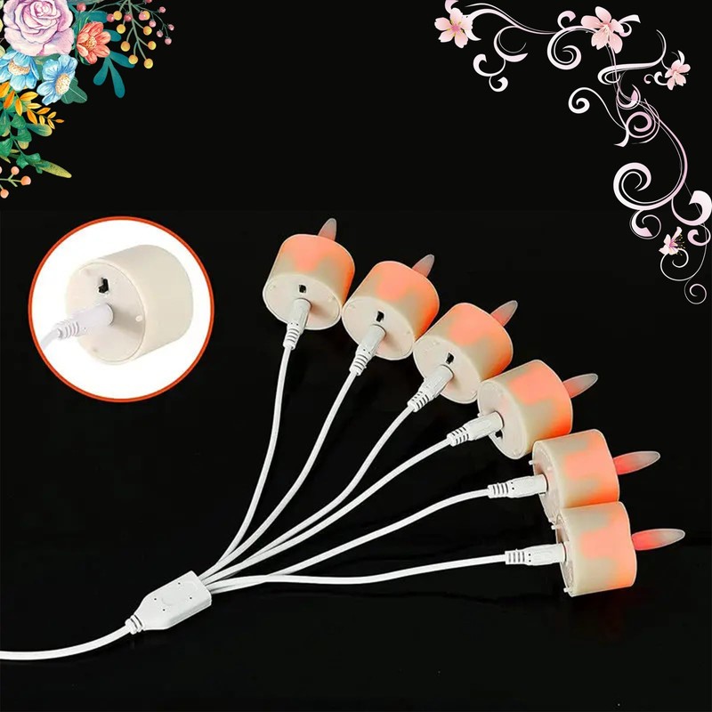 Elecphbo 6 Pack Remote Control LED Tea Lights, Rechargeable Flameless