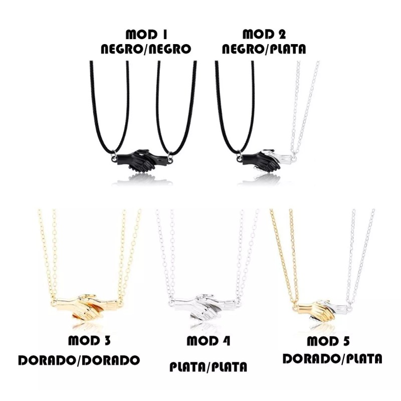 Veraly Collar De Pareja Con Colgante De Manos Magnéticas Aleación